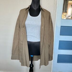 Slates 90s earthy brown plaid button down flannel